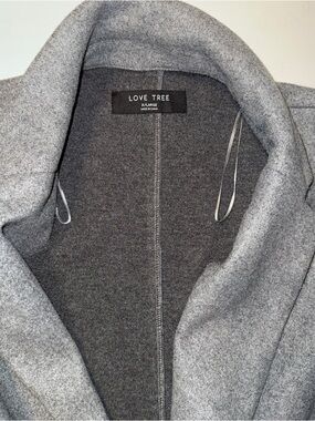 Love Tree Heather Gray Cozy Open Coat